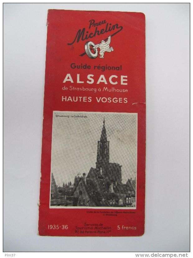 MICHELIN - Guide Régional Alsace, Hautes Vosges 1935-1936 - Michelin (guide)