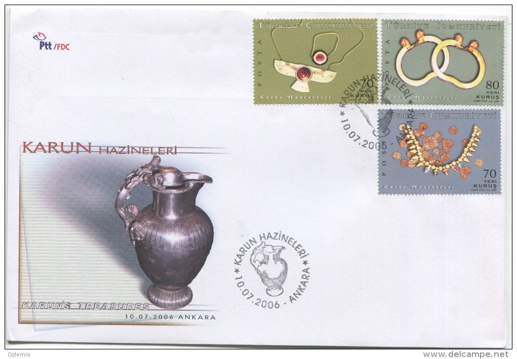 TURQUIE,TURKEI TURKEY KARUN'S TREASURES 2006 FIRST DAY COVER - Lettres & Documents