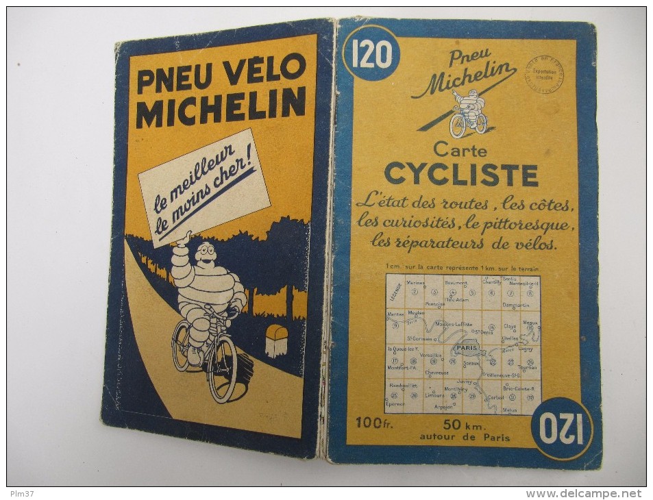 MICHELIN - Carte Cycliste, Région Parisienne - Quelques Fentes Au Niveau Des Plis, Aucune écriture - Michelin (guides)