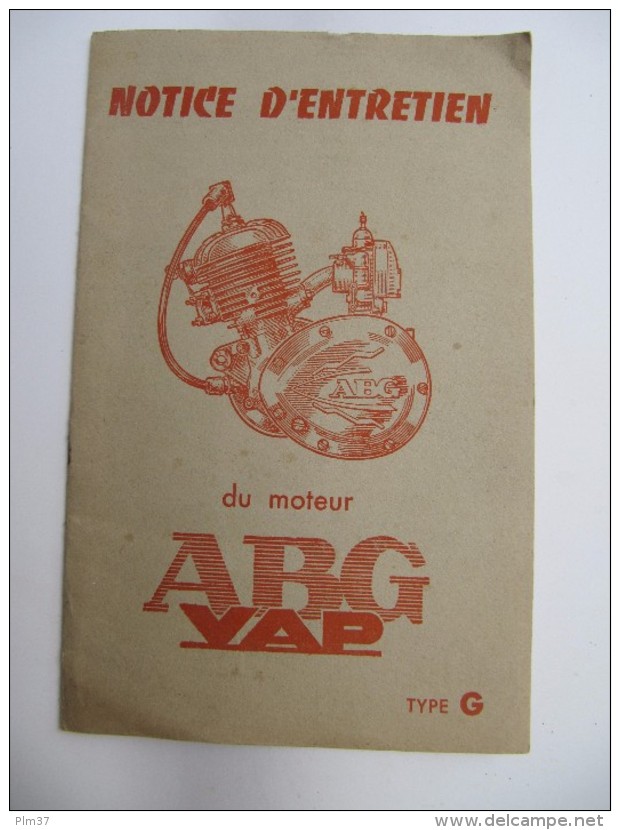 Moteur ABG VAP - Notice D'Entretien - 14 Pages + Hors Texte - Moto