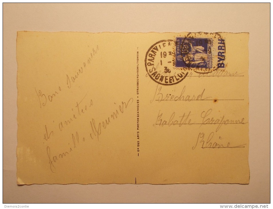 Marcophilie Lettre Enveloppe Cachet Obliteration Timbre - CP Paray Le Monial - N° 365 Bande Publicitaire (453) - 1921-1960: Période Moderne