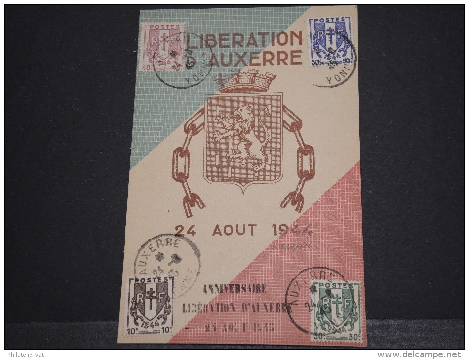 FRANCE - Libération D'Auxerre 1er Anniversaire 1945 - 24 Août 1944 - A Voir - P18541 - Guerre Mondiale (Seconde)