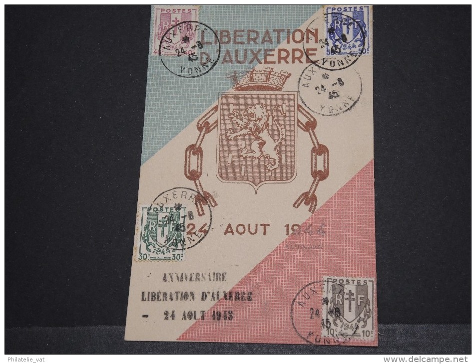 FRANCE - Libération D´Auxerre 1er Anniversaire 1945 - 24 Août 1944 - A Voir - P18542 - WW2