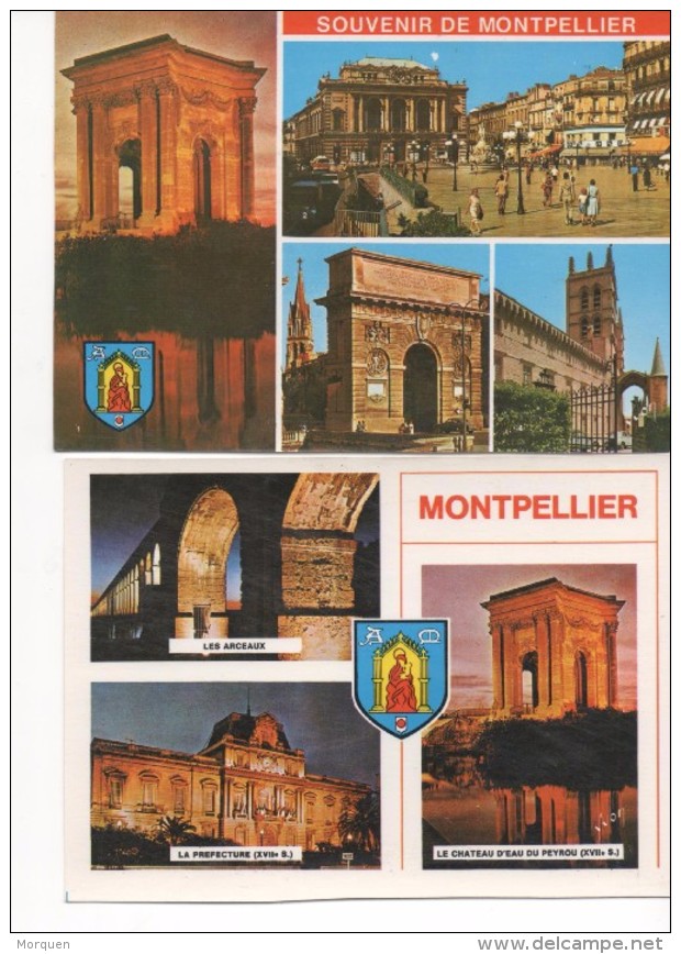 3025  Lote De 2  Postales Francia , Montpellier  Vistas Varias - Montpellier