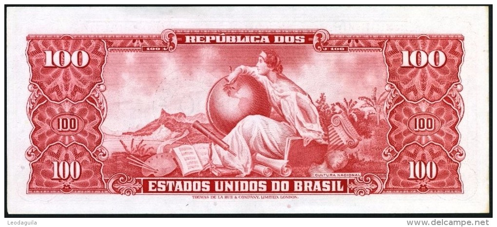 BRAZIL CZ26 -  100 CRUZEIROS  OVERPRINTED  ( 10 CENTAVOS)   - 1966~1967  ( EF )  -  ERROR - Brazil