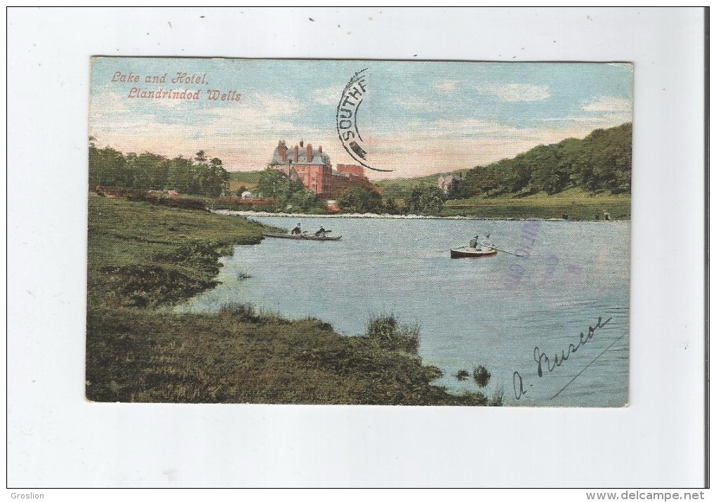 LLANDRINDOD WELLS LAKE AND HOTEL 1907 - Radnorshire