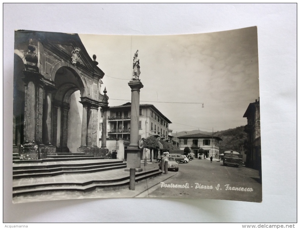 PONTREMOLI - Piazza S. Francesco, Auto, Autobus - Cartolina FG BN V 1963 - Altri & Non Classificati