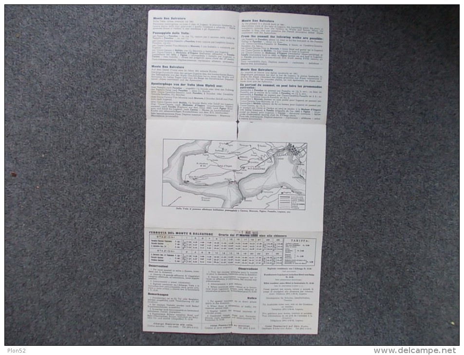 10485-ORARIO FERROVIA DEL MONTE S.SALVATORE-1955-BROCHURE - Europe