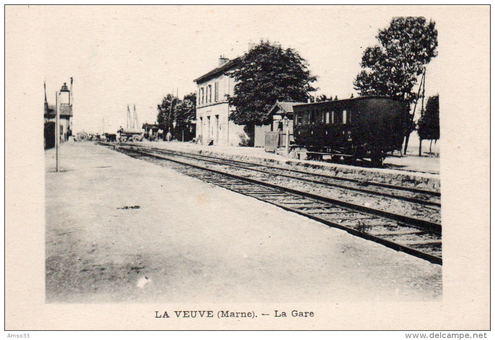 1720. CPA 51 LA VEUVE. LA GARE. - Autres & Non Classés