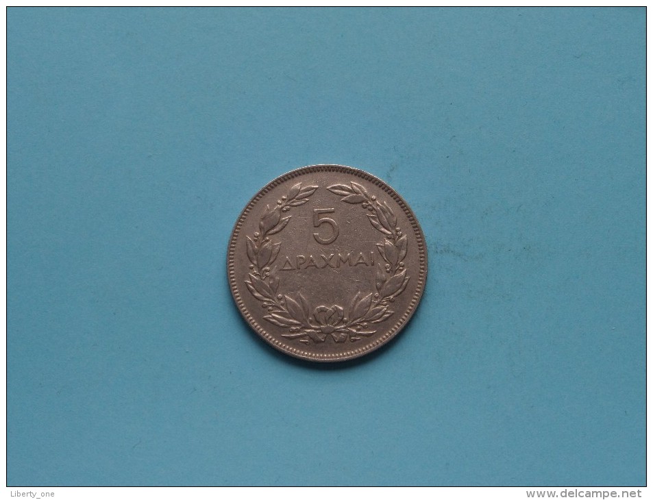 1930 - 5 Drachmai / KM 71.1 ( Uncleaned Coin / For Grade, Please See Photo / Scans ) !! - Grèce