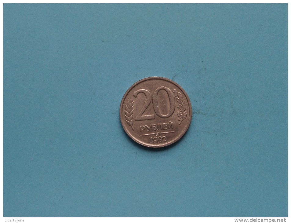 1992 - 20 Kopeks / Y#314 ( Uncleaned Coin / For Grade, Please See Photo / Scans ) !! - Rusia