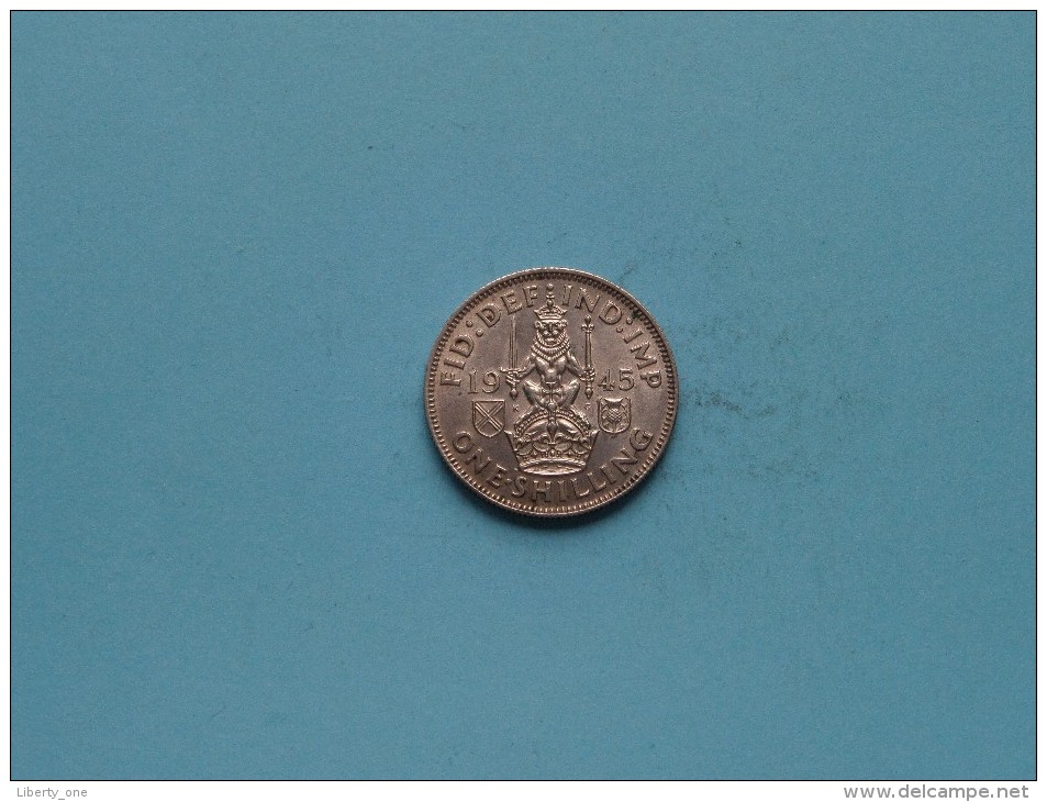 1945 - 1 Shilling / KM 853 ( Uncleaned Coin / For Grade, Please See Photo / Scans ) !! - I. 1 Shilling