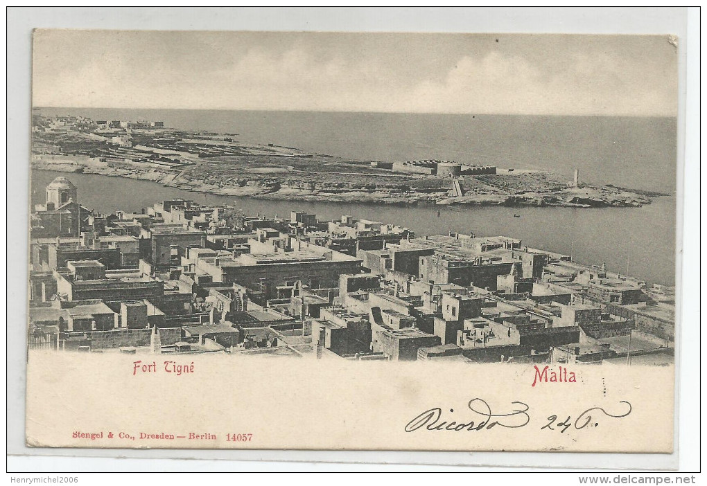 Malte - Malta - Fort Tigné Ed Stengei Desden Berlin 14057 - Timbre Poste Italiane Dos Voir Scan - Malta