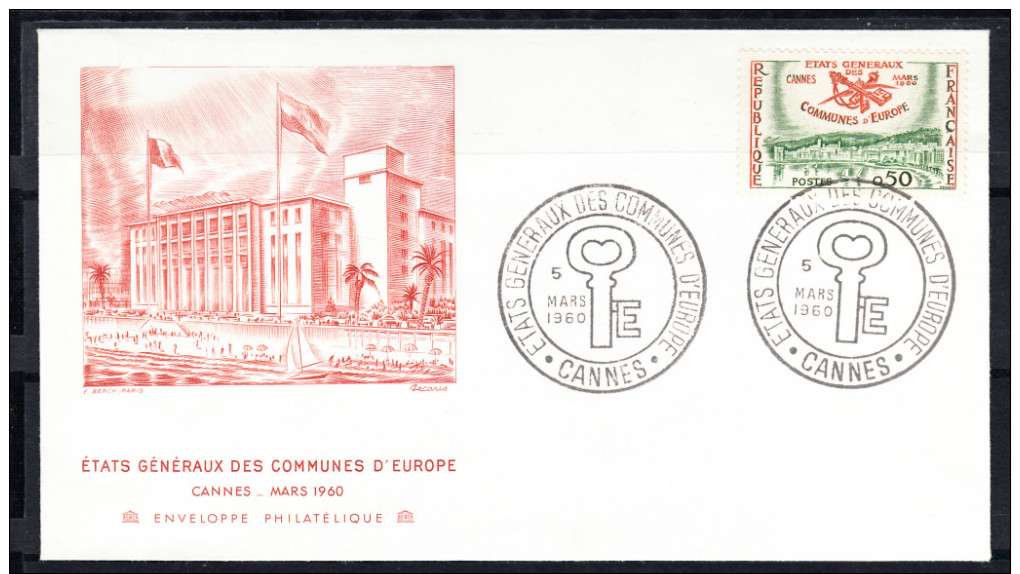 FRANCE 1960.  FDC  ÉTATS GÉNÉRAUX DES  COMMUNES D´EUROPE .YVERT Nº 1244 CM 290 - 1960-1969