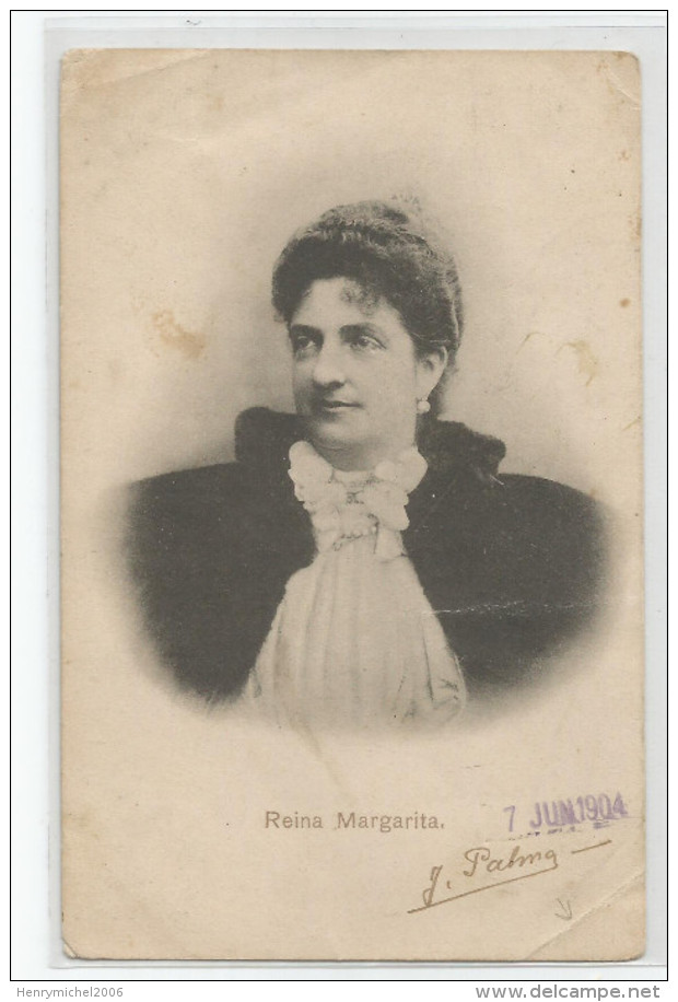 Cpa Reina Margarita Reine Marguerite 1904 Autographe Palma Tarjeta Postal Espagne Espana - Otros & Sin Clasificación