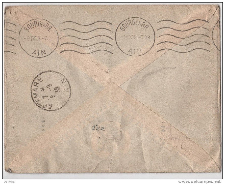GREECE Lettre Cover 1938 Timbre Surcharge - Postmarks - EMA (Printer Machine)