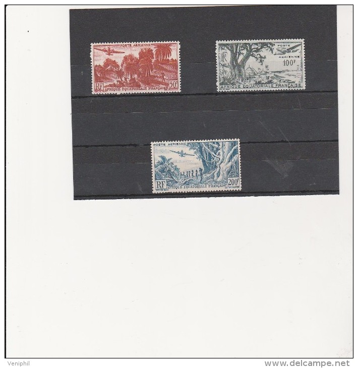 AFRIQUE EQUATORIALE FRANCAISE - POSTE AERIENNE N° 50 A 52 NEUF X    COTE : 18 € - Unused Stamps