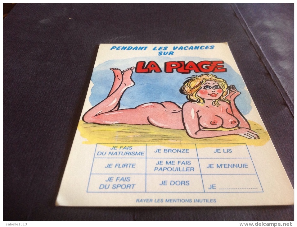 Carte Humoristique Femme Nu La Plage - Humor