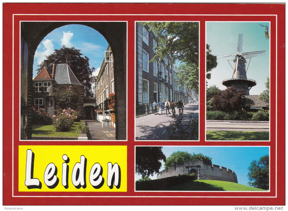 Grote Kaart Nederland Leiden Windmill Windmolen Moulin A Vent - Leiden