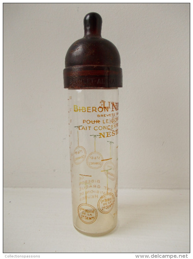 - RARE - Ancien Biberon. Biberon Nestlé Avec Sa Tétine - 1920 - - Autres & Non Classés