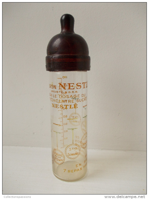 - RARE - Ancien Biberon. Biberon Nestlé Avec Sa Tétine - 1920 - - Autres & Non Classés