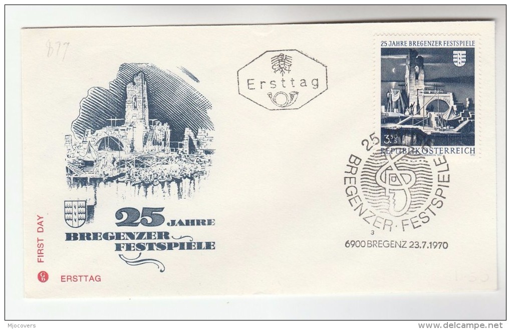 1975 Bregenz AUSTRIA FDC  BREGENZER FESTIVAL  Stamps SPECIAL Pmk  Cover Heraldic - FDC