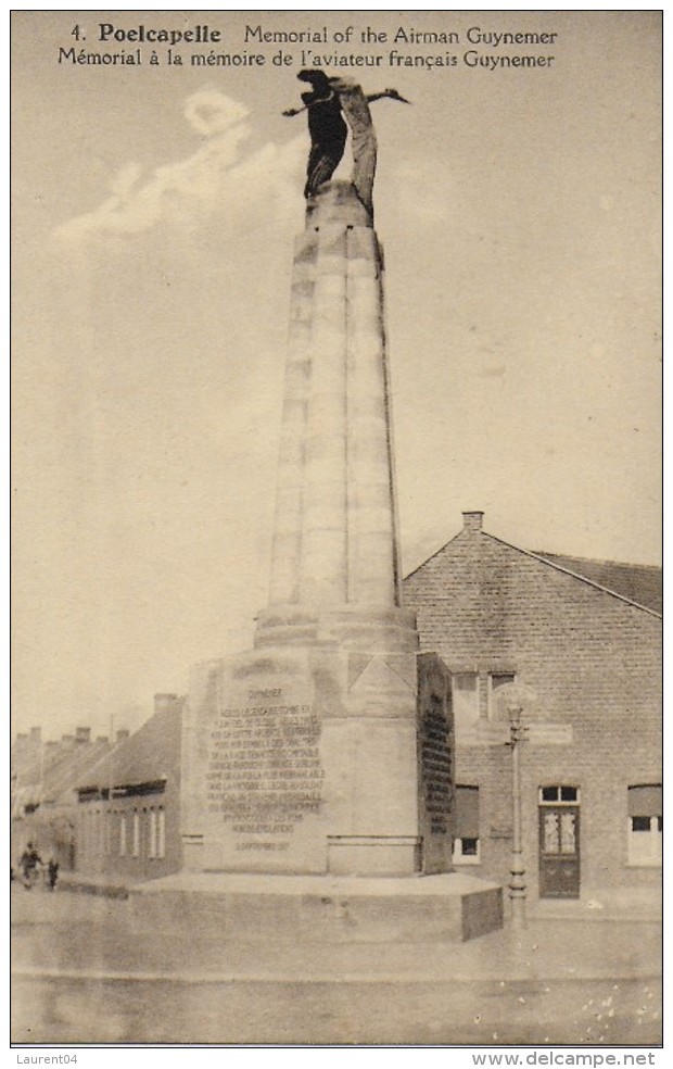 LANGEMARK. POELKAPELLE. MEMORIAL A LA MEMOIRE DE L'AVIATEUR FRANCAIS GUYNEMER. - Langemark-Poelkapelle