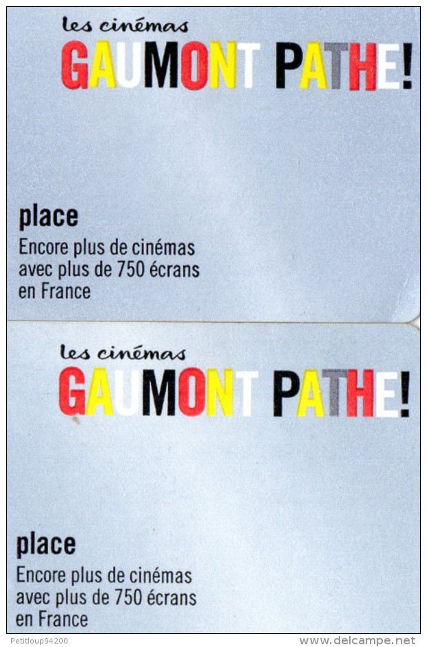 CARTES CINEMA-CINECARTES  *GAUMONT *PATHE  1 Place  (lot De 2) - Cinécartes