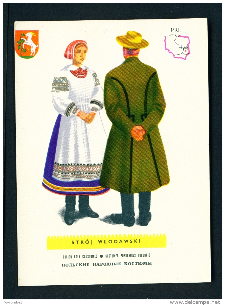 POLAND  -  Regional Costumes  Stroj Wlodawski  Unused Postcard - Costumes