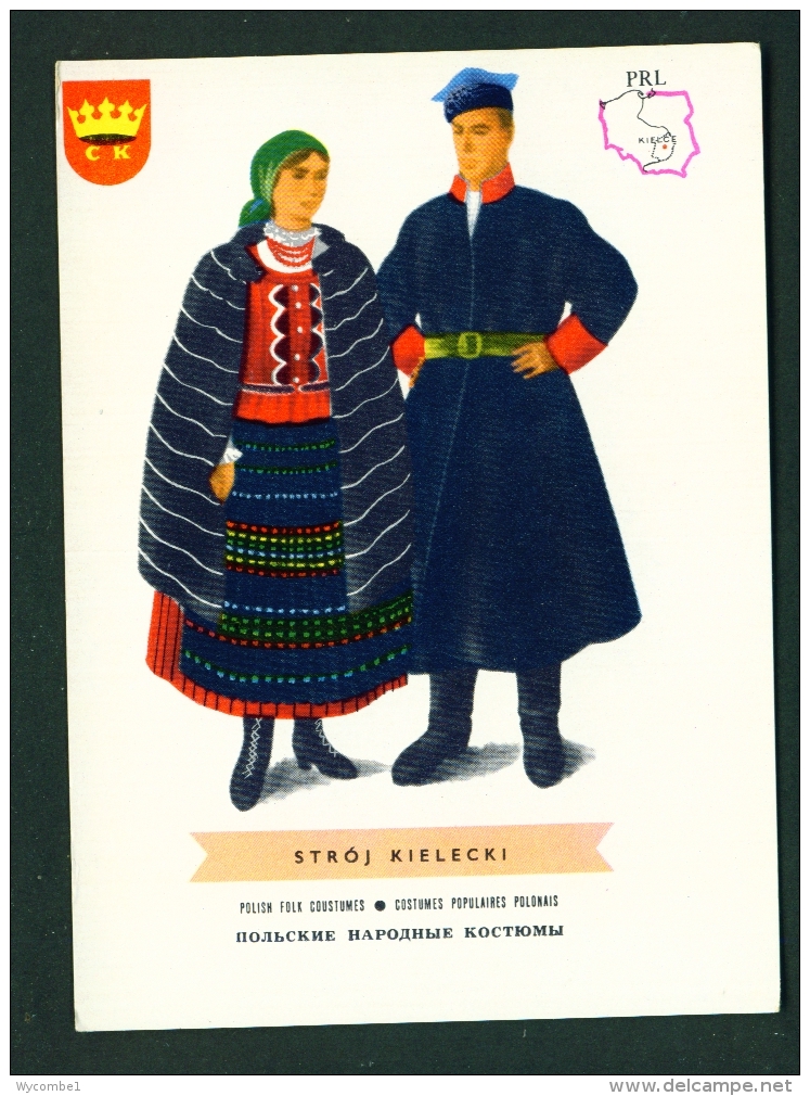 POLAND  -  Regional Costumes  Stroj Kielecki  Unused Postcard - Costumes