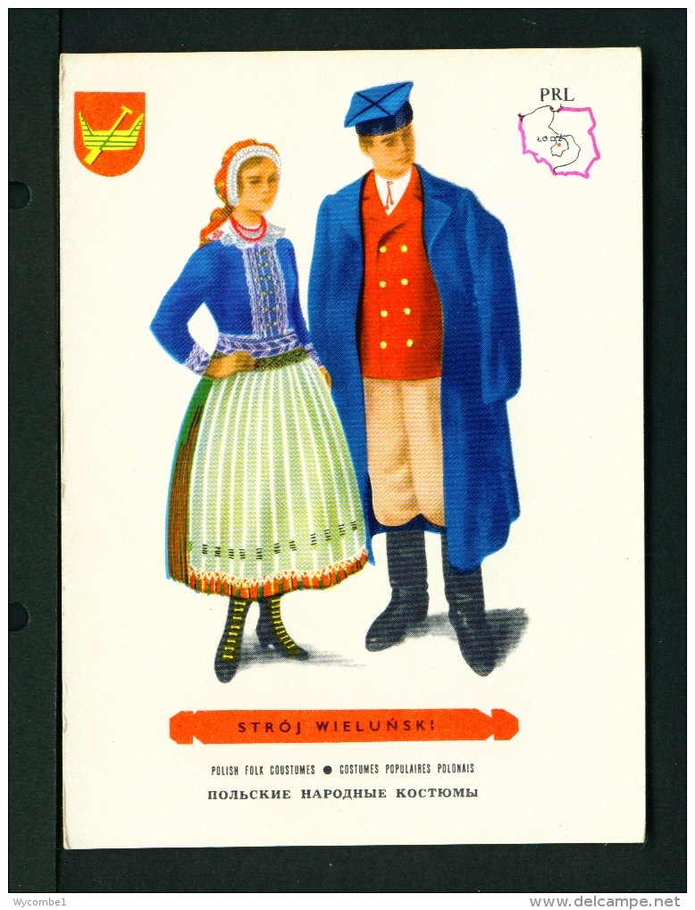 POLAND  -  Regional Costumes  Stroj Wielunski  Unused Postcard - Costumes