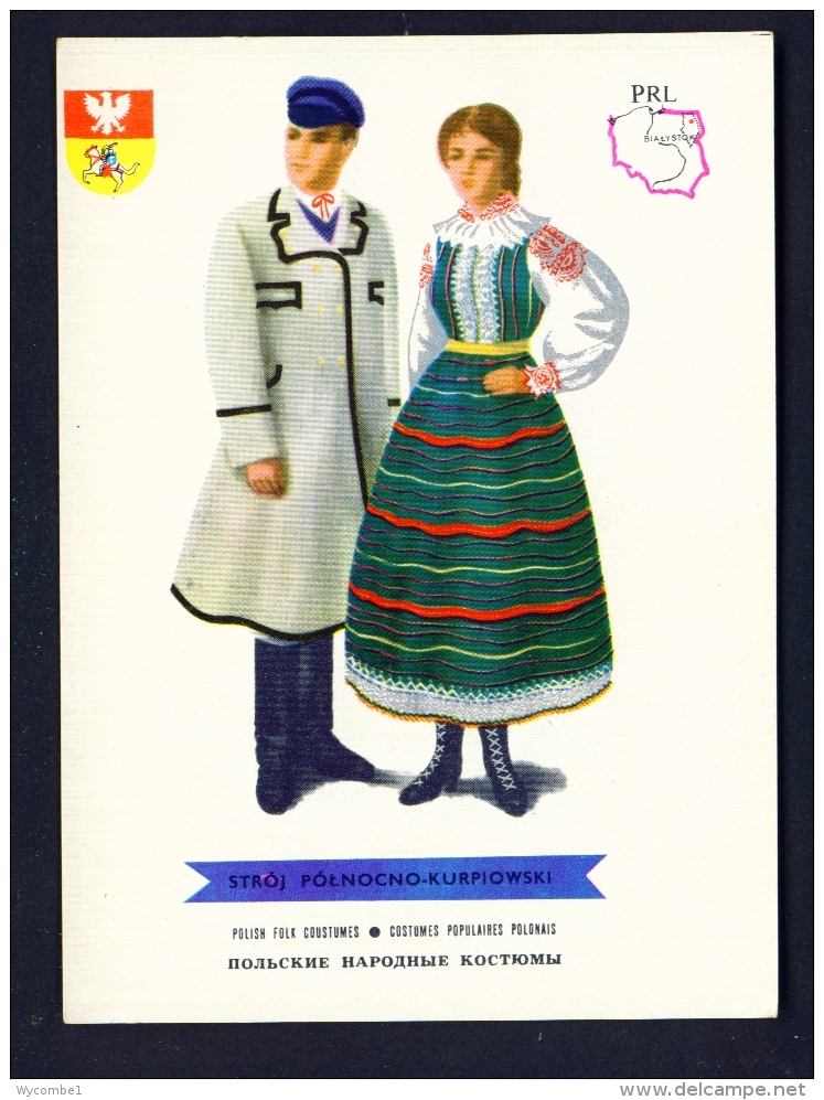 POLAND  -  Regional Costumes  Stroj Kurpiowski  Unused Postcard - Costumes