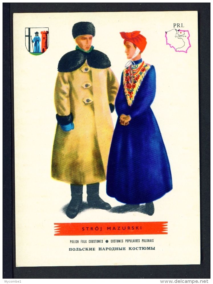 POLAND  -  Regional Costumes  Stroj Mazurski  Unused Postcard - Costumes