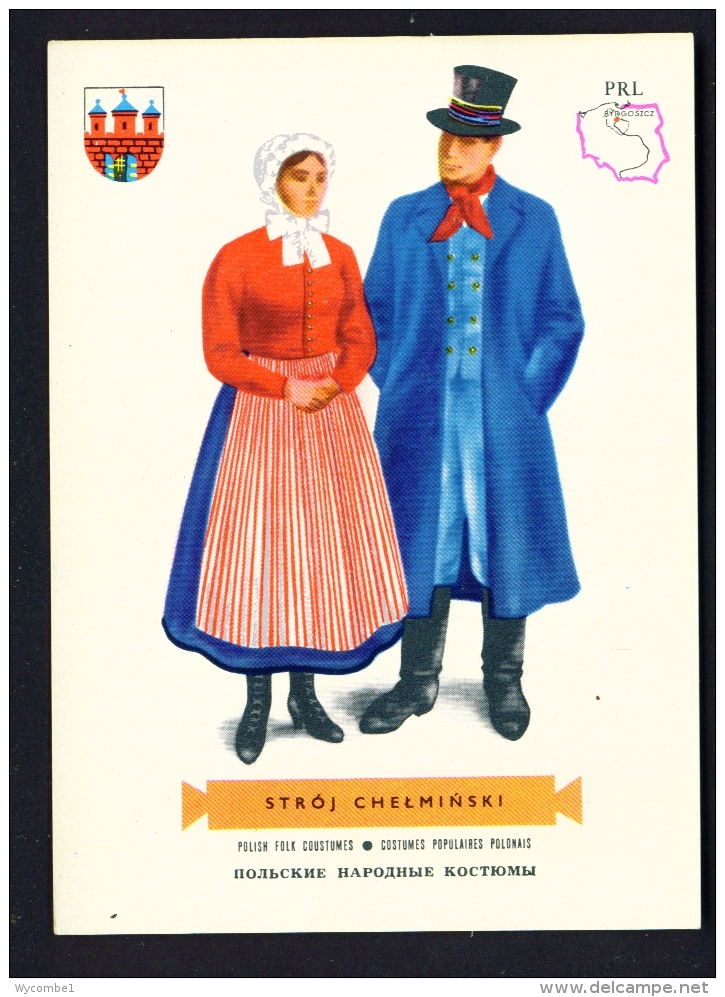 POLAND  -  Regional Costumes  Stroj Chelminski  Unused Postcard - Costumes