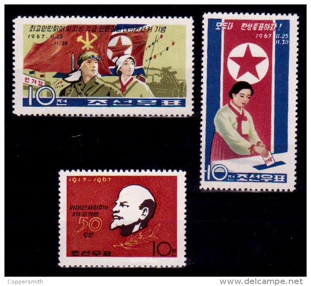 (109-110) North Korea / Coree Du Nord  1967 / Lenin, Elections / 2 Issues ** / Mnh  Michel 908-910 - Corée Du Nord