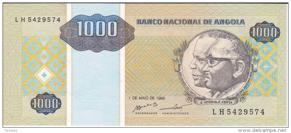 BILLETE DE ANGOLA DE 1000 KWANZAS DEL AÑO 1995 SIN CIRCULAR-UNCIRCULATED (BANKNOTE) - Angola
