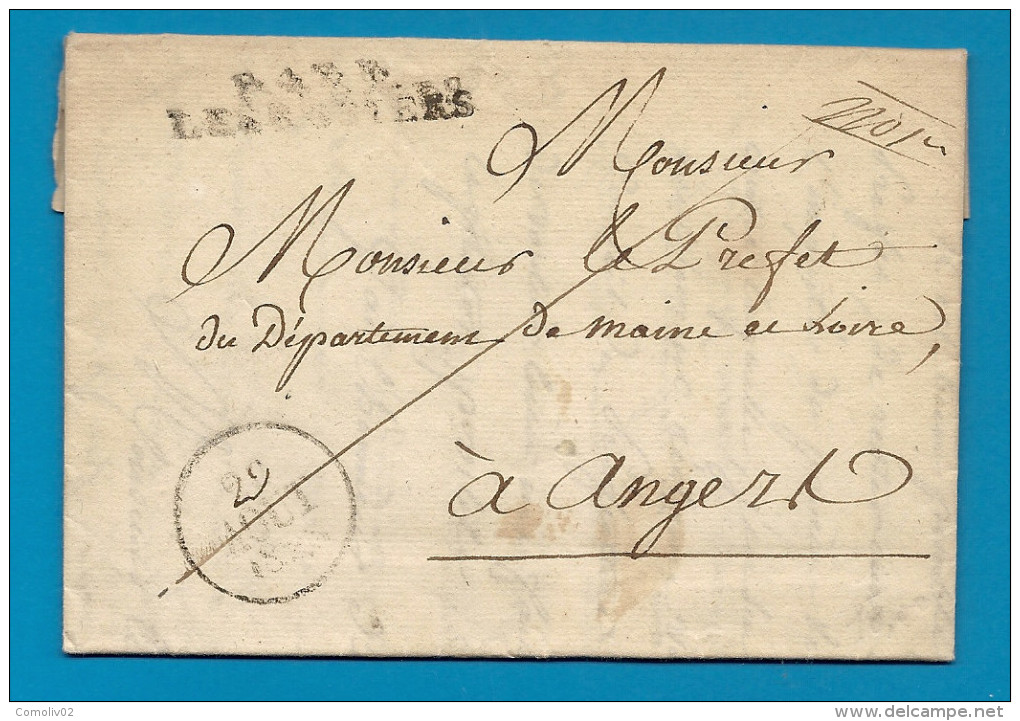 Maine Et Loire - Les Rosiers Pour Angers - LAC En Port Payé. 1828. Indice 16 = Cote 170e - 1801-1848: Précurseurs XIX