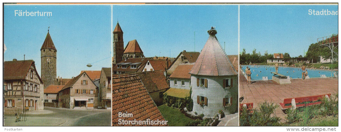 ÄLTERE POSTKARTE GRUSS AUS GUNZENHAUSEN STADTBAD BEIM STORCHENFISCHER FÄRBERTURM Bad Pool Piscine AK Ansichtskarte Cpa - Gunzenhausen