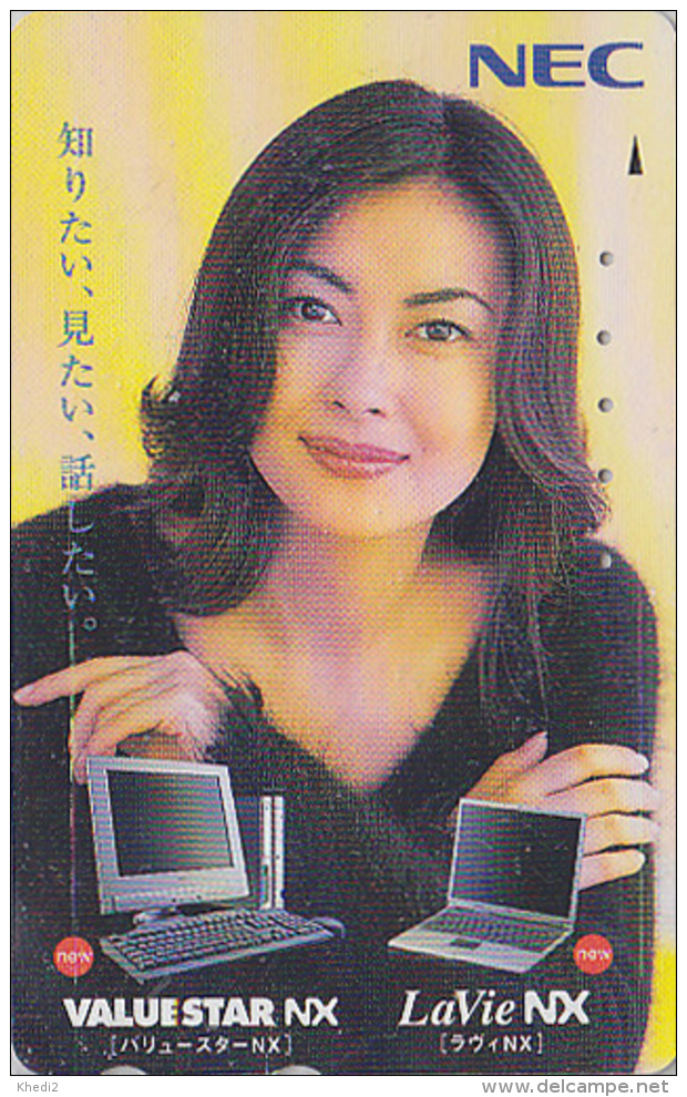 Télécarte JAPON / 110-209546 - FEMME - GIRL JAPAN Phonecard - Frau Telefonkarte - NEC - 2628 - Publicité