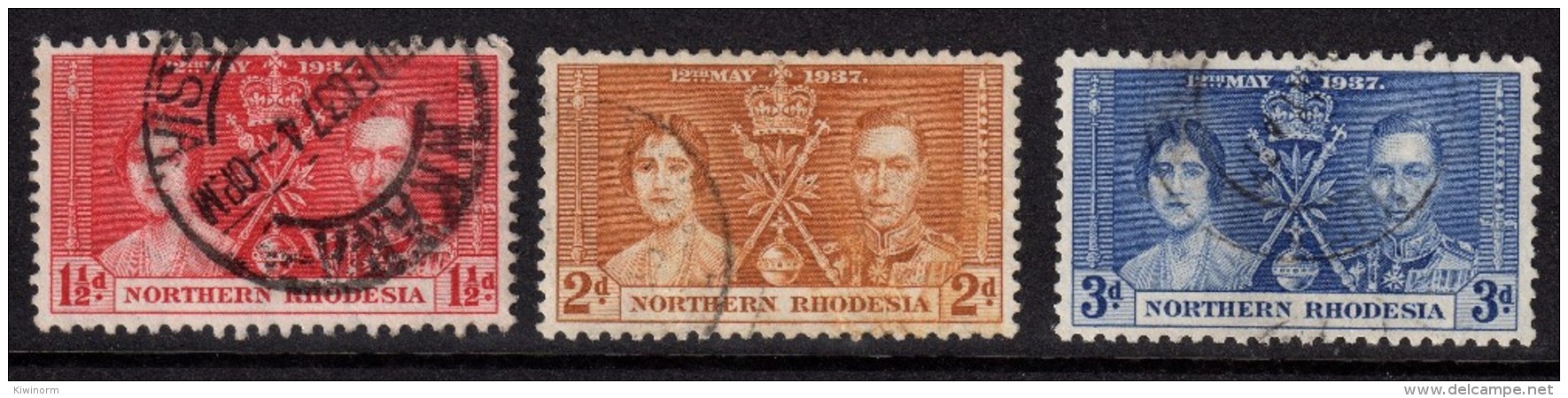 NORTHERN RHODESIA 1937 Coronation Omnibus Set - Very Fine Used - VFU - 5B838 - Northern Rhodesia (...-1963)