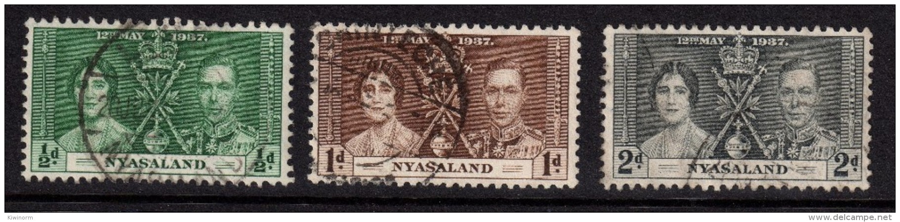 NYASALAND 1937 Coronation Omnibus Set - Very Fine Used - VFU - 5B841 - Nyassaland (1907-1953)