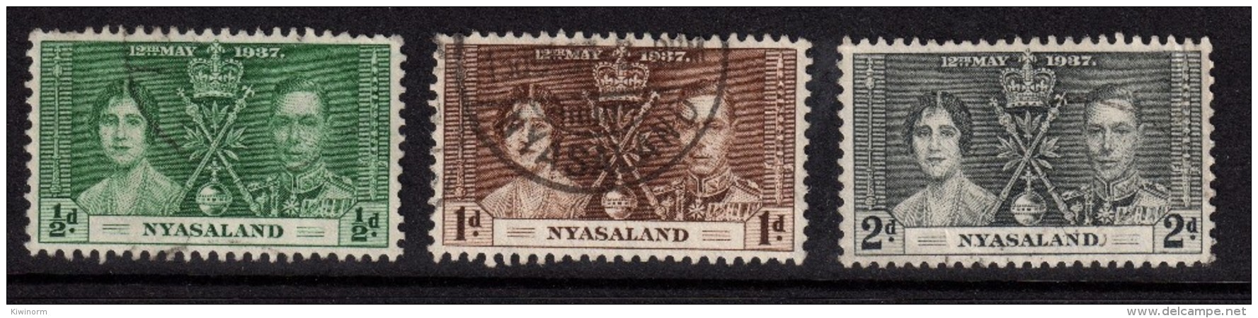 NYASALAND 1937 Coronation Omnibus Set - Very Fine Used - VFU - 5B842 - Nyassaland (1907-1953)