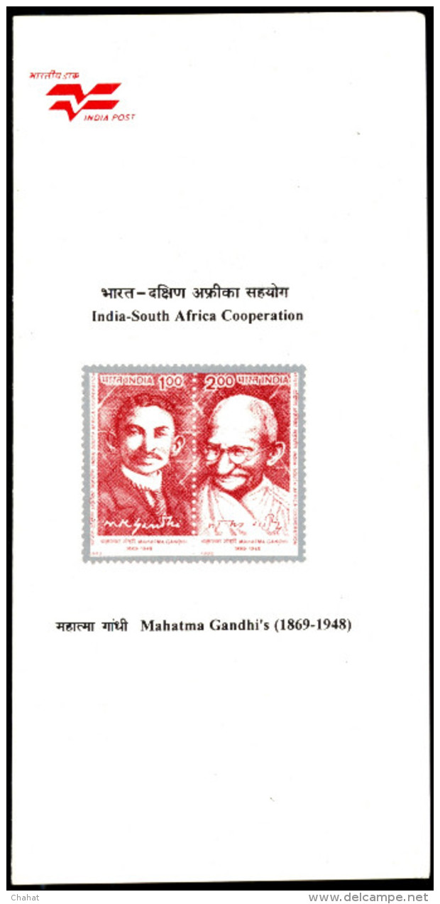 MAHATMA GANDHI-JOINT ISSUE-INDIA-SOUTH AFRICA-INFORMATION BROCHURE-INDIA-1995-SCARCE-G-92 - Mahatma Gandhi