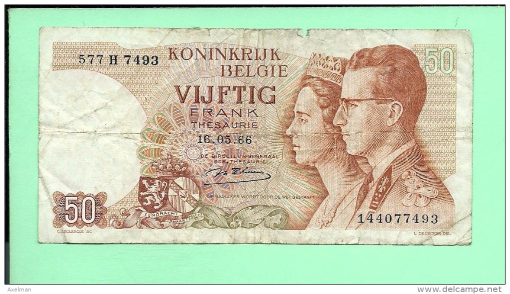 BILLET 50 Francs 16-05-1966 , Couple Royal - Altri & Non Classificati