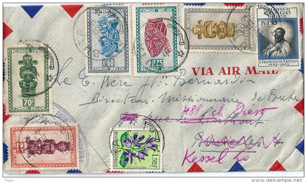 Enveloppe  Cachet Au Depart De BUTA  CONGO  (  Afrique Du Sud ) à  Destination De KESSEL  (  Belgique )  Par Avion - Autres & Non Classés