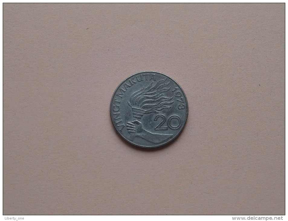 1973 - 20 Makuta - KM 8 ( Uncleaned Coin - For Grade, Please See Photo ) ! - Congo (Democratic Republic 1998)