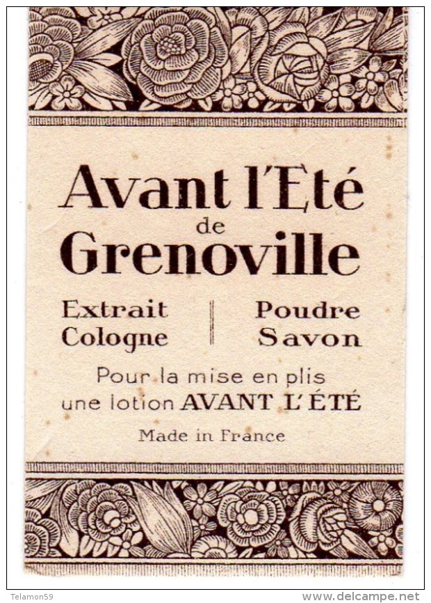 CARTE PARFUM "AVANT L ETE DE GRENOVILLE - Vintage (until 1960)