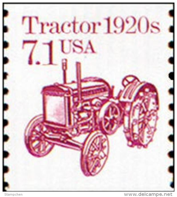 1987 USA Transportation Coil Stamp Tractor Sc#2127 Farm Agriculture History Post - Agriculture