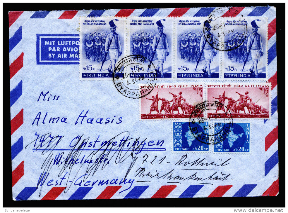 A4013) Indien India Airmail Cover From 25.1.1968 To Germany - Briefe U. Dokumente