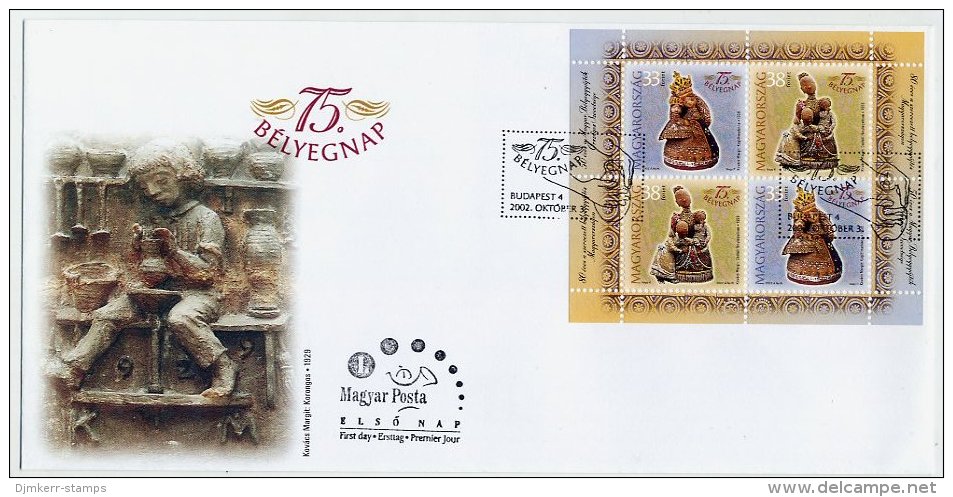 HUNGARY 2002 Stamp Day Blocks On Two FDCs.  Michel Blocks 274 - 275 - FDC